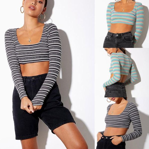 women's t-shirt open off shoulder women fashion long sleeve bottom female navel slim cropped camisole 1211, White
women's t-shirt open off shoulder women fashion long sleeve bottom female navel slim cropped camisole 1211, White