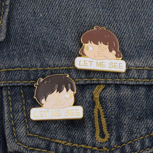 selling new english golden sentence brooch simple temperament couple doll head paint baking badge clothing accessories, Gray
selling new english golden sentence brooch simple temperament couple doll head paint baking badge clothing accessories, Gray