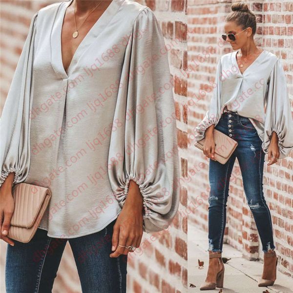 fashion v neck long sleeve women coat casual solid autumn shirt loose chiffon blouse balloon sleeve women clothing, White
fashion v neck long sleeve women coat casual solid autumn shirt loose chiffon blouse balloon sleeve women clothing, White