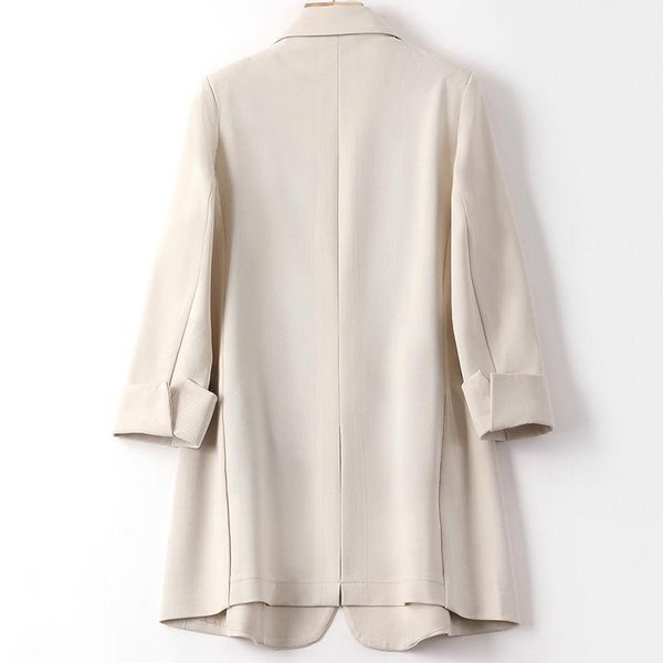 women's suits & blazers single button chic summer three-quarter sleeves womens coat elegant jacket fashion solid color top, White;black 
women's suits & blazers single button chic summer three-quarter sleeves womens coat elegant jacket fashion solid color top, White;black