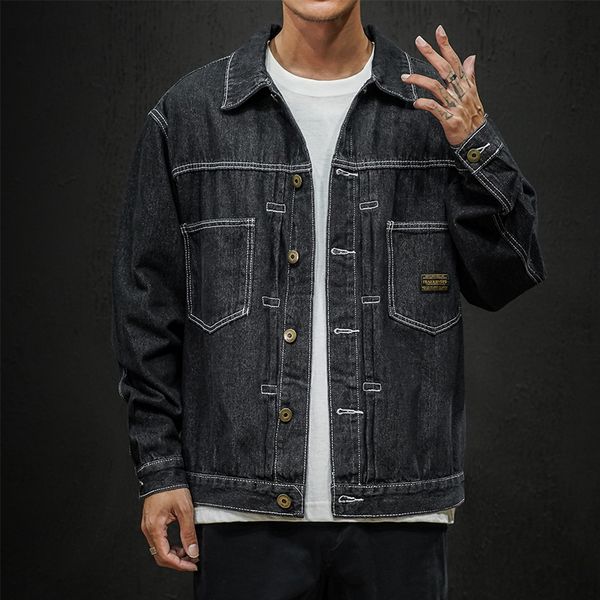 casual outwear jeans jackets denize oversize for men 2021 black spring blue pocket fashion design edlc, Black;brown
casual outwear jeans jackets denize oversize for men 2021 black spring blue pocket fashion design edlc, Black;brown