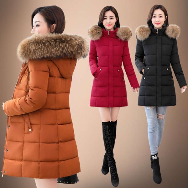 hua ge women's down jacket women's medium and long slim fit large thickened cotton winter women, Black
hua ge women's down jacket women's medium and long slim fit large thickened cotton winter women, Black