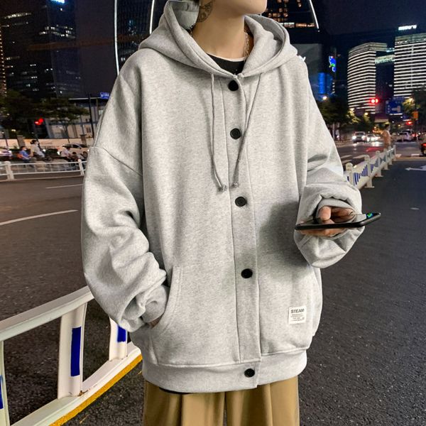 men's coat winter plush thickened hooded cardigan sweater large loose korean fashion versatile solid color top, Black
men's coat winter plush thickened hooded cardigan sweater large loose korean fashion versatile solid color top, Black