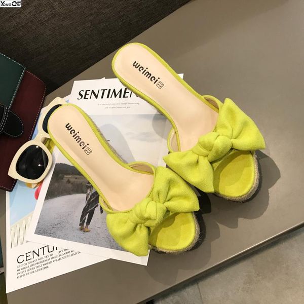 summer wedges heels sandals women solid color suede sweet bow sandals shoes, Black