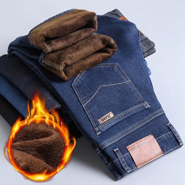 men's jeans autumn winter plus velvet men loose straight-leg casual pants business warm male, Blue
men's jeans autumn winter plus velvet men loose straight-leg casual pants business warm male, Blue