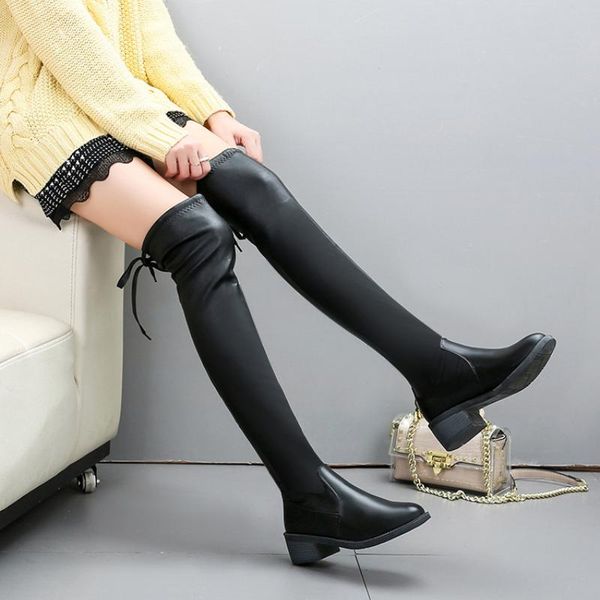 boots autumn winter women over-the-knee fashion round toe casual long square heel lace-up ladies botas mujer, Black
boots autumn winter women over-the-knee fashion round toe casual long square heel lace-up ladies botas mujer, Black