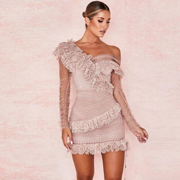 casual dresses 2021 backless bodycon mini vestidos fashion lace ruffles women elegant one shoulder party bandage summer dress, Black;gray
casual dresses 2021 backless bodycon mini vestidos fashion lace ruffles women elegant one shoulder party bandage summer dress, Black;gray