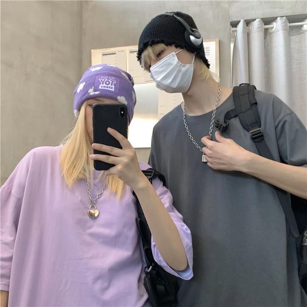 women's t-shirt hzirip 2021 cotton fashion loose all match plus size men korean chic women solid oversize brief streetwear, White
women's t-shirt hzirip 2021 cotton fashion loose all match plus size men korean chic women solid oversize brief streetwear, White