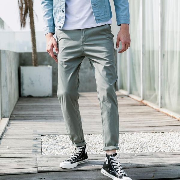 men's pants spring summer casual men 97% cotton slim fit chinos ankle-length fashion trousers male brand clothing 28-38, Black
men's pants spring summer casual men 97% cotton slim fit chinos ankle-length fashion trousers male brand clothing 28-38, Black