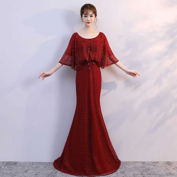 luxury party evening dress red long 2021 toast small tail medium sleeve bride wedding banquet evening female, Black;gray
luxury party evening dress red long 2021 toast small tail medium sleeve bride wedding banquet evening female, Black;gray
