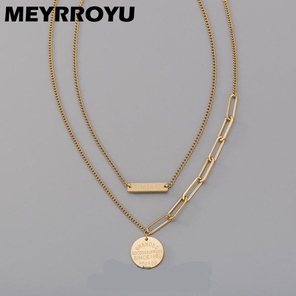 pendant necklaces meyrroyu stainless steel hip hop 2 layer letter tag necklace 2021 trend chain for women gift party fashion jewelry, Silver
pendant necklaces meyrroyu stainless steel hip hop 2 layer letter tag necklace 2021 trend chain for women gift party fashion jewelry, Silver