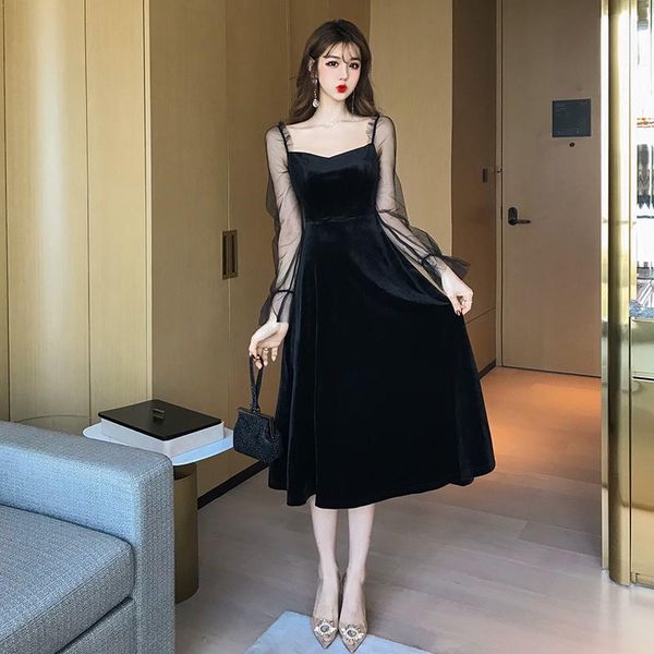 casual dresses vestiti donna spring fall black vintage elegant dress women square collar flare sleeve ladies maxi velvet vestidos, Black;gray
casual dresses vestiti donna spring fall black vintage elegant dress women square collar flare sleeve ladies maxi velvet vestidos, Black;gray