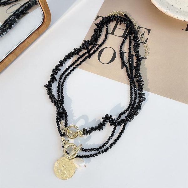 chains allme gothic black crystal beaded chokers necklaces for women multi-layers freshwater pearl toggle clasp circle, Silver
chains allme gothic black crystal beaded chokers necklaces for women multi-layers freshwater pearl toggle clasp circle, Silver