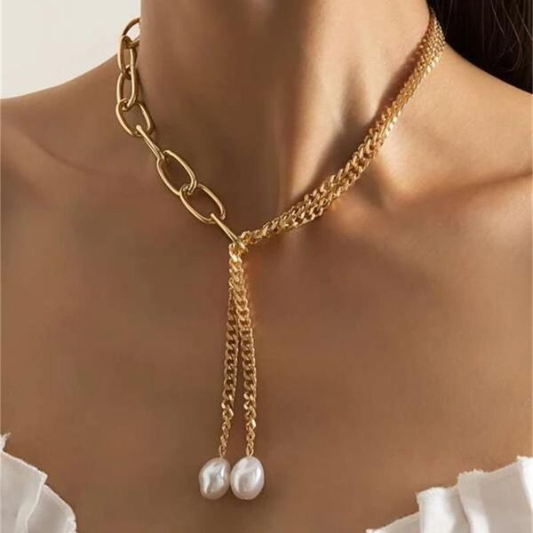 pendant necklaces fashion hip hop long imitated pearl tassel necklace for women boho vintage geometric hollow metal chain jewelry gift, Silver
pendant necklaces fashion hip hop long imitated pearl tassel necklace for women boho vintage geometric hollow metal chain jewelry gift, Silver