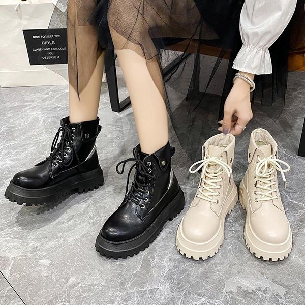 boots 2021 women ankle leather platform punk woman chunky autumn winter flat with shoe zipper casual fashion, Black
boots 2021 women ankle leather platform punk woman chunky autumn winter flat with shoe zipper casual fashion, Black