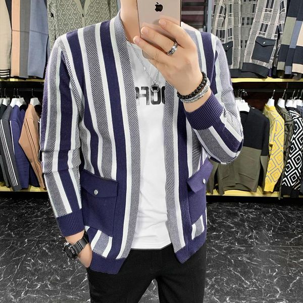 men's sweaters 2colors autumn fashion vertical stripes cardigan men clothing 2021 simple slim fit v neck casual knitted sweater pull ho, White;black
men's sweaters 2colors autumn fashion vertical stripes cardigan men clothing 2021 simple slim fit v neck casual knitted sweater pull ho, White;black