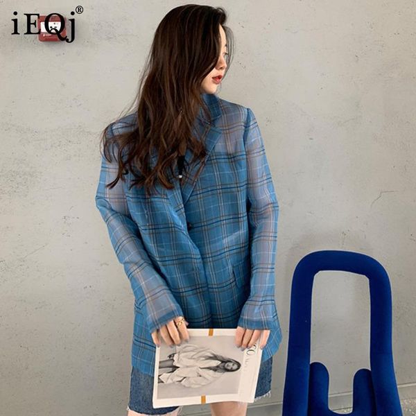 women's suits & blazers ieqj women korean summer thin sunscreen long sleeve organza plaid blazer 2021 lapel loose fashion tide 3f0800, White;black
women's suits & blazers ieqj women korean summer thin sunscreen long sleeve organza plaid blazer 2021 lapel loose fashion tide 3f0800, White;black