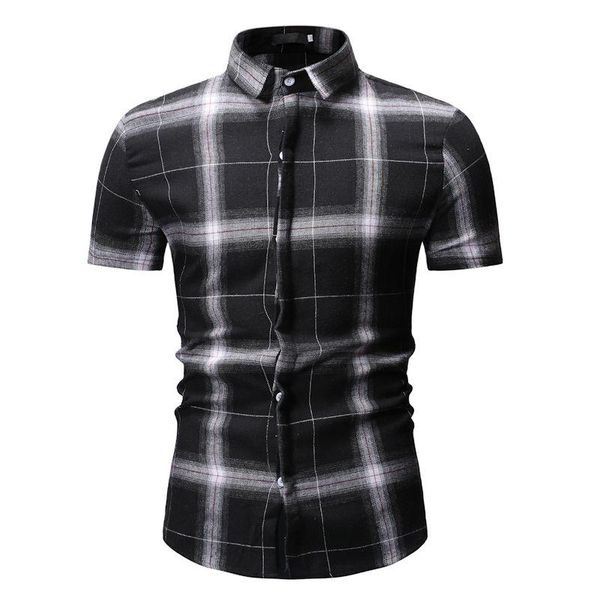 men's casual shirts chemise homme 2021 plaid men fashion short sleeved summer shirt camisa masculina mens dress, White;black
men's casual shirts chemise homme 2021 plaid men fashion short sleeved summer shirt camisa masculina mens dress, White;black