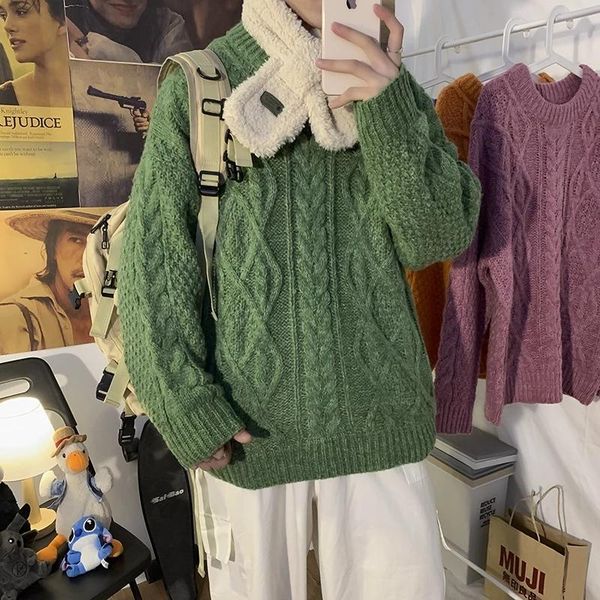 men's sweaters 2021 fall/winter warmth fashion men's pullovers knitted casual loose solid color sweaters, White;black
men's sweaters 2021 fall/winter warmth fashion men's pullovers knitted casual loose solid color sweaters, White;black