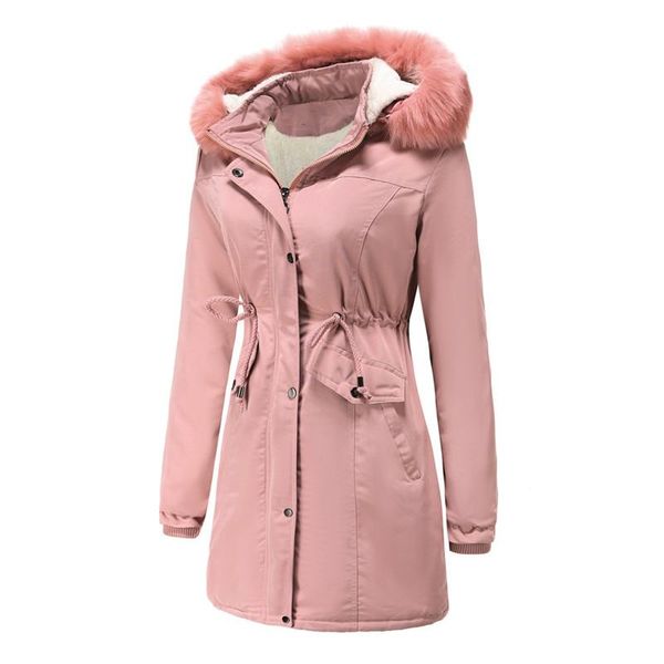 women's down & parkas winter coat women pink plus size loose detachable fur collar hooded fashion add velvet warmth jackets feminina, Black
women's down & parkas winter coat women pink plus size loose detachable fur collar hooded fashion add velvet warmth jackets feminina, Black