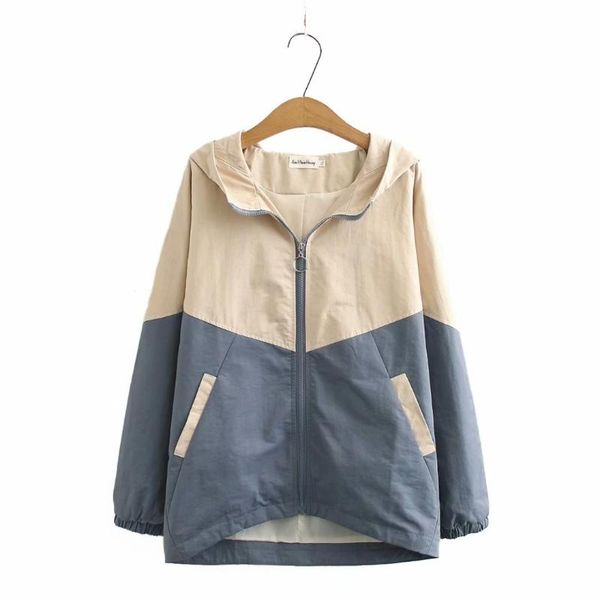 women's jackets plus size jacket hooded patchwork autumn 2021 clothing loose outerwear zipper coat women, Black;brown
women's jackets plus size jacket hooded patchwork autumn 2021 clothing loose outerwear zipper coat women, Black;brown
