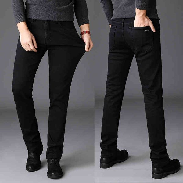 high end quality 2019 autumn winter men's pure black jeans slim straight tube versatile elastic long, Blue
high end quality 2019 autumn winter men's pure black jeans slim straight tube versatile elastic long, Blue