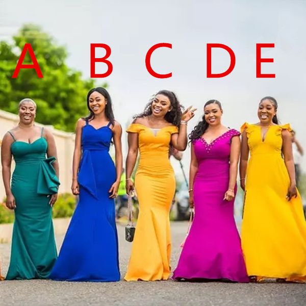 2022 elegant mermaid bridesmaid dresess five styles off shoulder floor length maid of honor gowns formal dresses, White;pink
2022 elegant mermaid bridesmaid dresess five styles off shoulder floor length maid of honor gowns formal dresses, White;pink