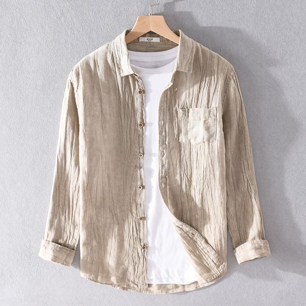 2021 summer new designer brand pure linen shirts fashion retro winkled for men casual comfortable shirt mens chemise kunu, White;black
2021 summer new designer brand pure linen shirts fashion retro winkled for men casual comfortable shirt mens chemise kunu, White;black