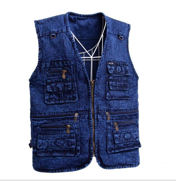 men's vests xl/5xl denim wiastcoats fishing mountaineering pockets v neck multi-pockets spring autumn jeans j3100, Black;white
men's vests xl/5xl denim wiastcoats fishing mountaineering pockets v neck multi-pockets spring autumn jeans j3100, Black;white