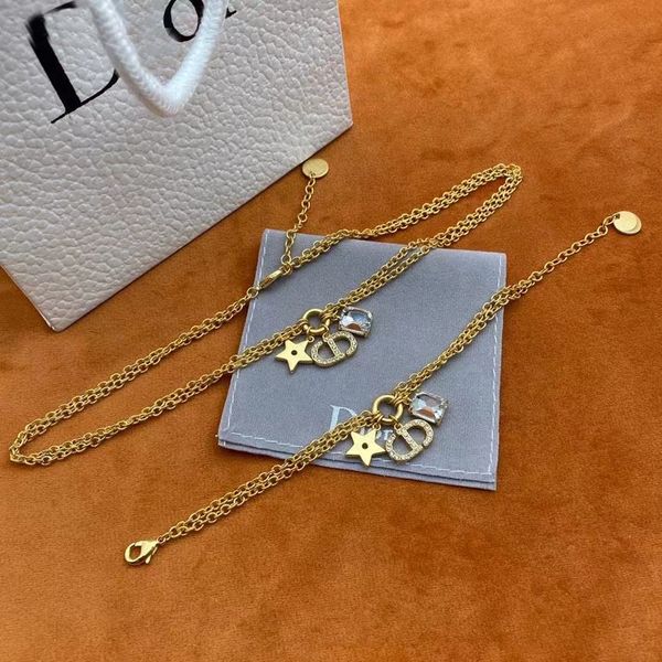 d / di home letter cd inlaid fashion temperament design sense necklace bracelet women, Silver
d / di home letter cd inlaid fashion temperament design sense necklace bracelet women, Silver