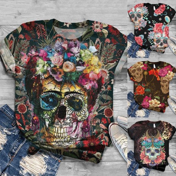 plus size women short sleeve 3d skull printed o neck tee blouses polyester ropa mujer dropshipping, White
plus size women short sleeve 3d skull printed o neck tee blouses polyester ropa mujer dropshipping, White