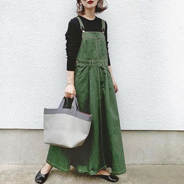 casual dresses denim strap women 2021 slim suspenders long ankle japan fashion simple style outwear lady green robe, Black;gray
casual dresses denim strap women 2021 slim suspenders long ankle japan fashion simple style outwear lady green robe, Black;gray