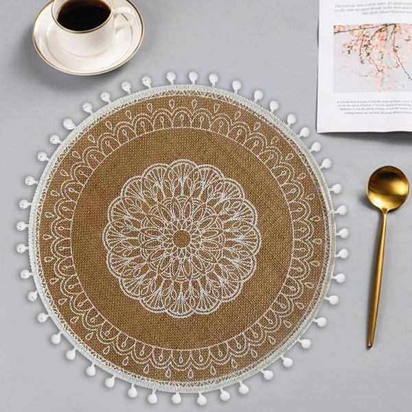 mats & pads table placemat round embroidery tassel non-slip heat insulation furniture decoration mat coffee cup
mats & pads table placemat round embroidery tassel non-slip heat insulation furniture decoration mat coffee cup