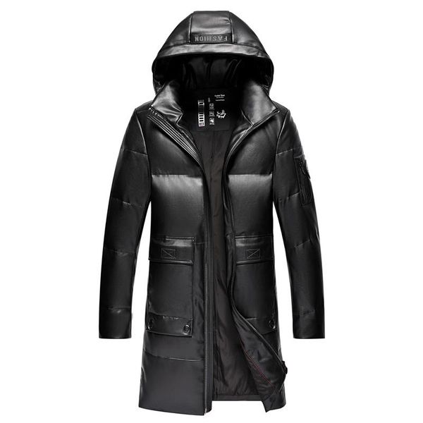 men's leather & faux autumn winter jacket long black down coat for men fashion with hat, big sizes m-4xl
men's leather & faux autumn winter jacket long black down coat for men fashion with hat, big sizes m-4xl