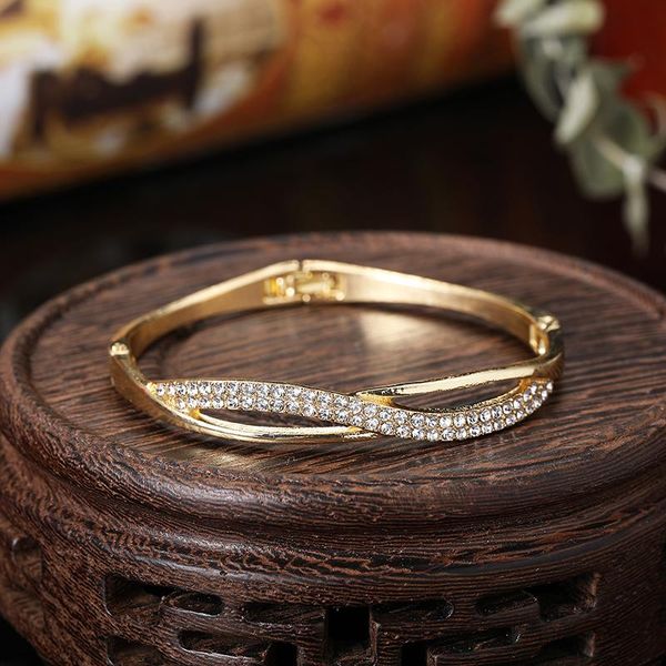 bangle 2pcs morocco algeria zinc alloy women's crystal bracelet arabic bridal dress jewelry wholesale, Black