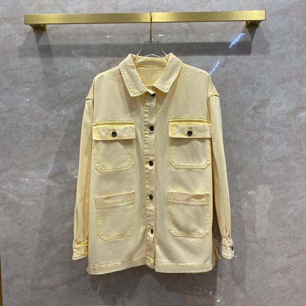 women's jackets streetwear casual jean for women summer 2021 letter print yellow denim coat large pocket single breasted jacket lady, Black;brown
women's jackets streetwear casual jean for women summer 2021 letter print yellow denim coat large pocket single breasted jacket lady, Black;brown