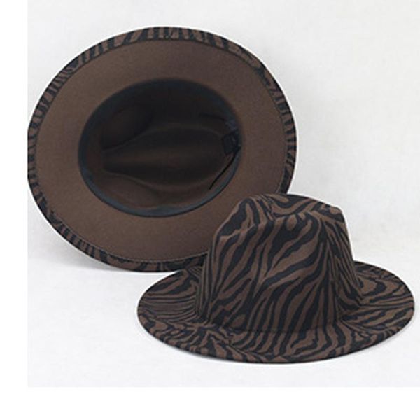 wide brim hats 2021 zebra print style boater spring summer wholesale fedora cap women men jazz felt hat for adults 60cm, Blue;gray
wide brim hats 2021 zebra print style boater spring summer wholesale fedora cap women men jazz felt hat for adults 60cm, Blue;gray