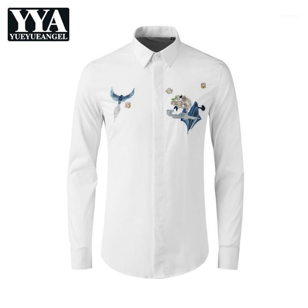 mens autumn wedding dress shirt vintage embroidery slim fit business man formal shirts long sleeve single breasted work men's, White;black
mens autumn wedding dress shirt vintage embroidery slim fit business man formal shirts long sleeve single breasted work men's, White;black