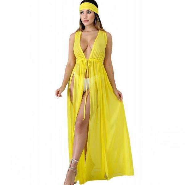 women's swimwear chiffon cover up women elastic drawstring high split dress summer fashion beach bathing suits bikini ups, White;black
women's swimwear chiffon cover up women elastic drawstring high split dress summer fashion beach bathing suits bikini ups, White;black