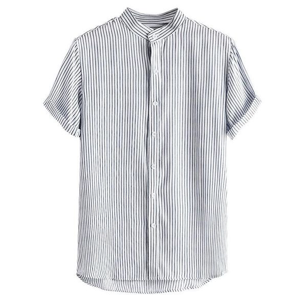 men's casual shirts cotton linen mens summer striped print short sleeve stand collar white plain loose plus size, White;black
men's casual shirts cotton linen mens summer striped print short sleeve stand collar white plain loose plus size, White;black