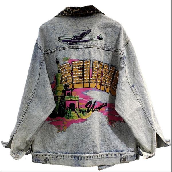 women's jackets 2021 spring clothing printed leopard stitching loose-fit jeans coat retro denim jacket oversize cowboy coats, Black;brown
women's jackets 2021 spring clothing printed leopard stitching loose-fit jeans coat retro denim jacket oversize cowboy coats, Black;brown