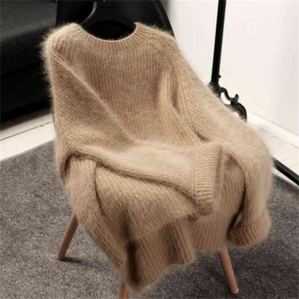 korean chic mink cashmere warm women sweater winter fashion yellow knitted soft casual long sleeve loose pullovers 210603, White;black
korean chic mink cashmere warm women sweater winter fashion yellow knitted soft casual long sleeve loose pullovers 210603, White;black