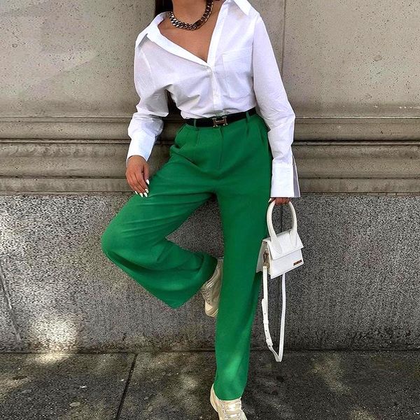 women's pants & capris 2021 summer casual fashion straight solid color long suit ladies temperament wearing charming traf sexy, Black;white
women's pants & capris 2021 summer casual fashion straight solid color long suit ladies temperament wearing charming traf sexy, Black;white