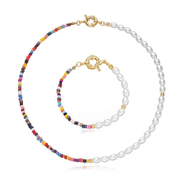 earrings & necklace beaded pearl and bracelet set suitable for ladies girls handmade colored seed necklaces bohemia, Silver
earrings & necklace beaded pearl and bracelet set suitable for ladies girls handmade colored seed necklaces bohemia, Silver