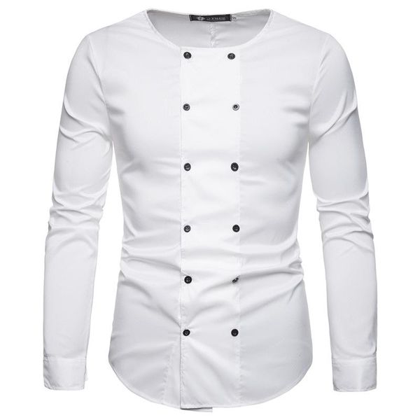 men's casual shirts fall 2021 round neck double-breasted slim long-sleeved blouse, solid color shirt, white shirt, White;black
men's casual shirts fall 2021 round neck double-breasted slim long-sleeved blouse, solid color shirt, white shirt, White;black