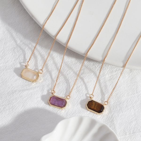 new luxury design ins style natural stone pendant necklace for women gift 18k gold plated, Silver
new luxury design ins style natural stone pendant necklace for women gift 18k gold plated, Silver