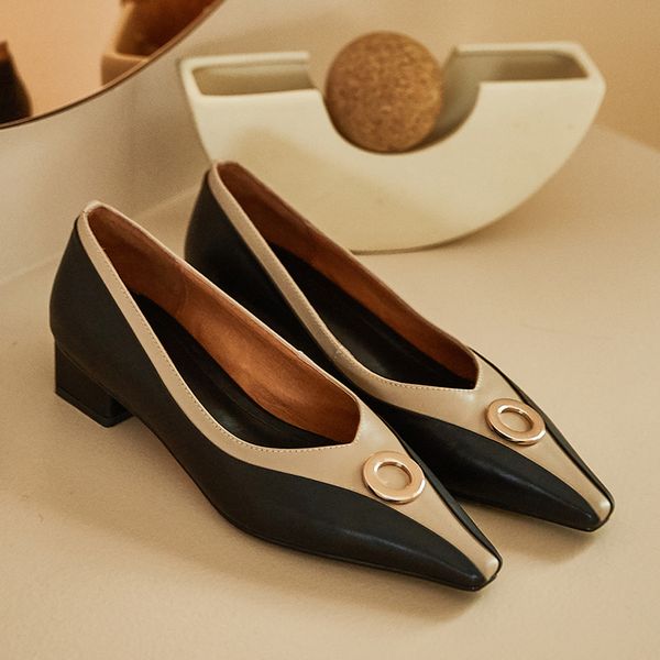 Womens genuine leather pointed toe slip-on flats elegant ladies dress female footwear soft comfortable metal buckle casual shoeDress Shoes, Beige
Womens genuine leather pointed toe slip-on flats elegant ladies dress female footwear soft comfortable metal buckle casual shoeDress Shoes, Beige
