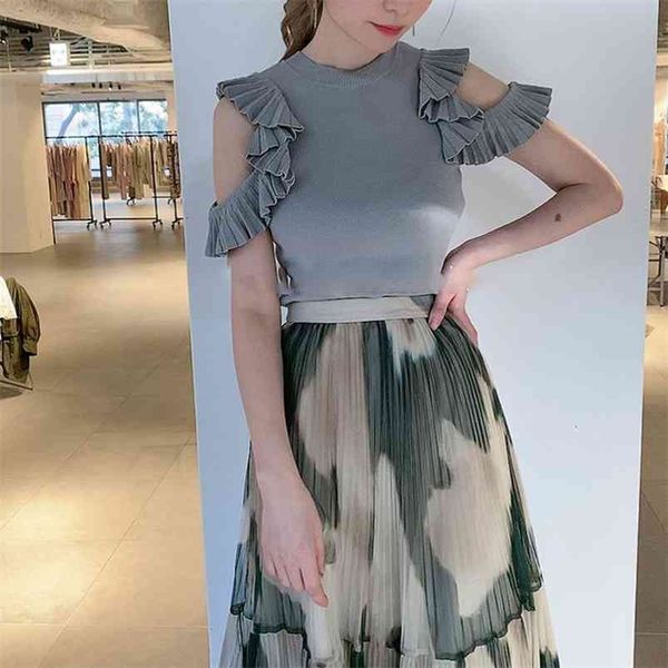 neploe japanese sweet shirts knitted solid off shoulder ruffles folds sleeve blouses spring autumn temperament women 210805, White;black
neploe japanese sweet shirts knitted solid off shoulder ruffles folds sleeve blouses spring autumn temperament women 210805, White;black