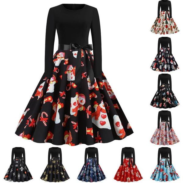 casual dresses 40# women elegant christmas dress long sleeve print vintage slim belt party autumn winter pleated vestidos, Black;gray
casual dresses 40# women elegant christmas dress long sleeve print vintage slim belt party autumn winter pleated vestidos, Black;gray