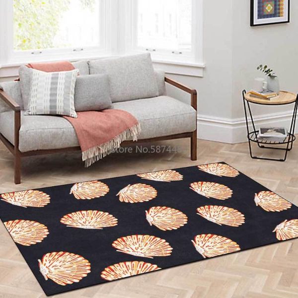 carpets 200*300cm fashionable modern nordic simple orange shell black bottom living room bedroom bedside carpet mat customization